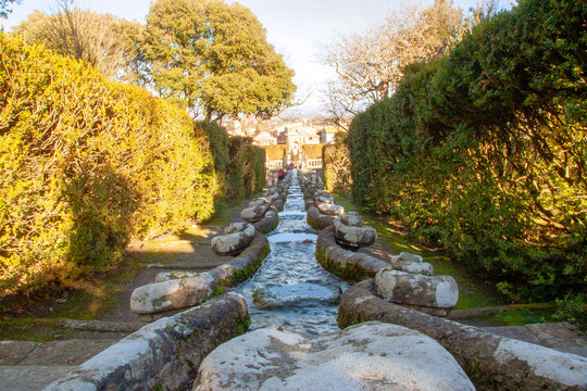 fountains and  garden of villa lante