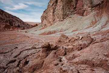 Fototapeta premium Arid landscape, near Caspana, San Pedro de Atacama, Chile