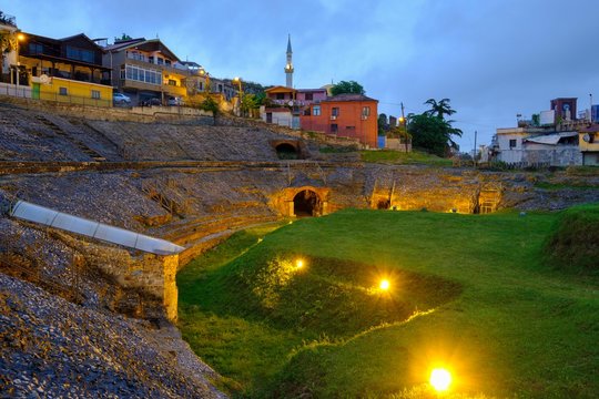 Roman Amphitheater, Durres, Durres, Albania, Europe