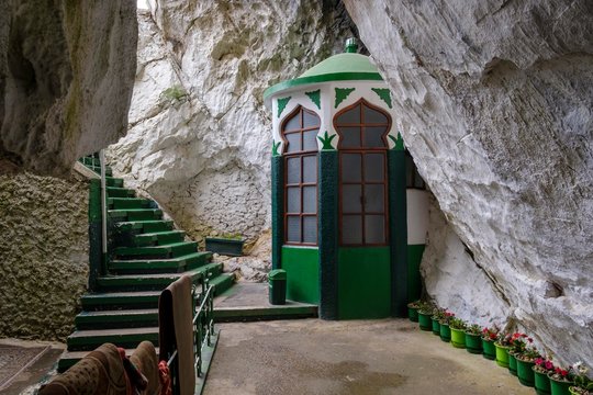 Tekke of Sari Salltik (Sari Saltuk) in Cave in Skanderbeg Mountains, Mali i Krujes, Kruja, Kruje, Durres Qar, Durres, Albania, Europe