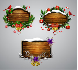 Vector wooden christmas board