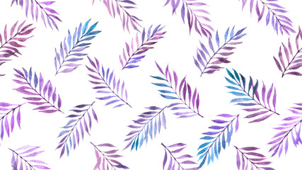 watercolor leaves seamless pattern