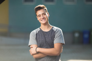 Beautiful teenage boy smiling © bokan