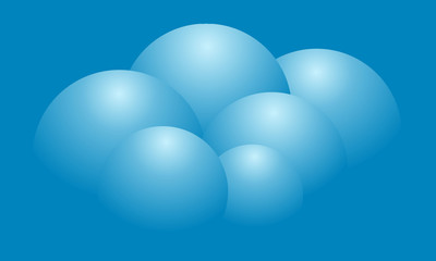 Abstract blue background with balls. Vector 3D graphic illustration.