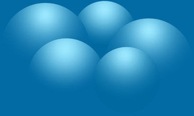 Abstract blue background with balls. Vector 3D graphic illustration.