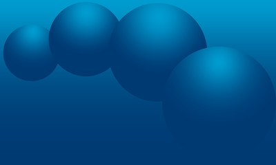 Abstract blue background with balls. Vector 3D graphic illustration.
