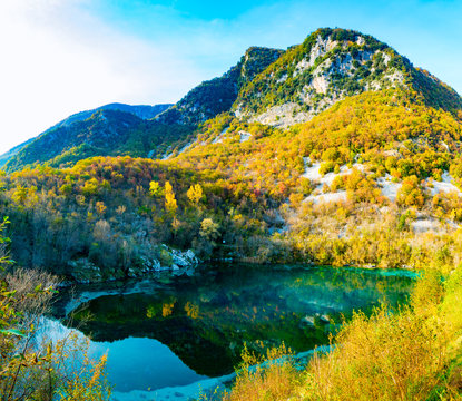 View of Cornino lake and natural reserve