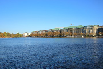 Naklejka premium view of the lake alster hamburg
