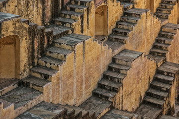 Toorji Ka Jhalara. Local sight. Symmetry steps. Geometry. Heritage in Jodhpur, Rajasthan, India