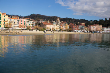 Fototapeta premium view of Lerici italy in winter