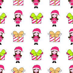 Merry Christmas and Happy New Year. Seamless backgrounds with traditional holiday symbols. Best choice for cards, invitations, printing, party packs, party invitations, digital scrapbooking.
