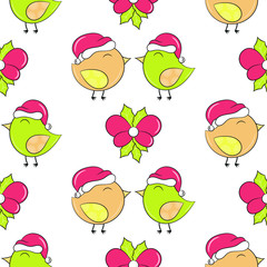 Merry Christmas and Happy New Year. Seamless backgrounds with traditional holiday symbols. Best choice for cards, invitations, printing, party packs, party invitations, digital scrapbooking.
