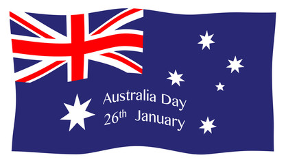 Australia Day Waving Flag