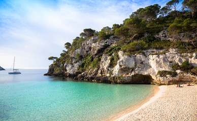Fototapeta premium Cala en Turqueta (Turqueta Beach) in Menorca, Spain