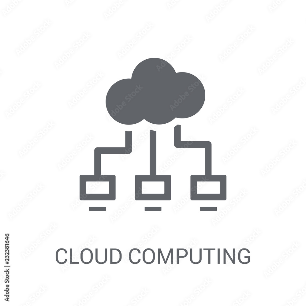 Poster cloud computing icon. trendy cloud computing logo concept on white background from artificial intell