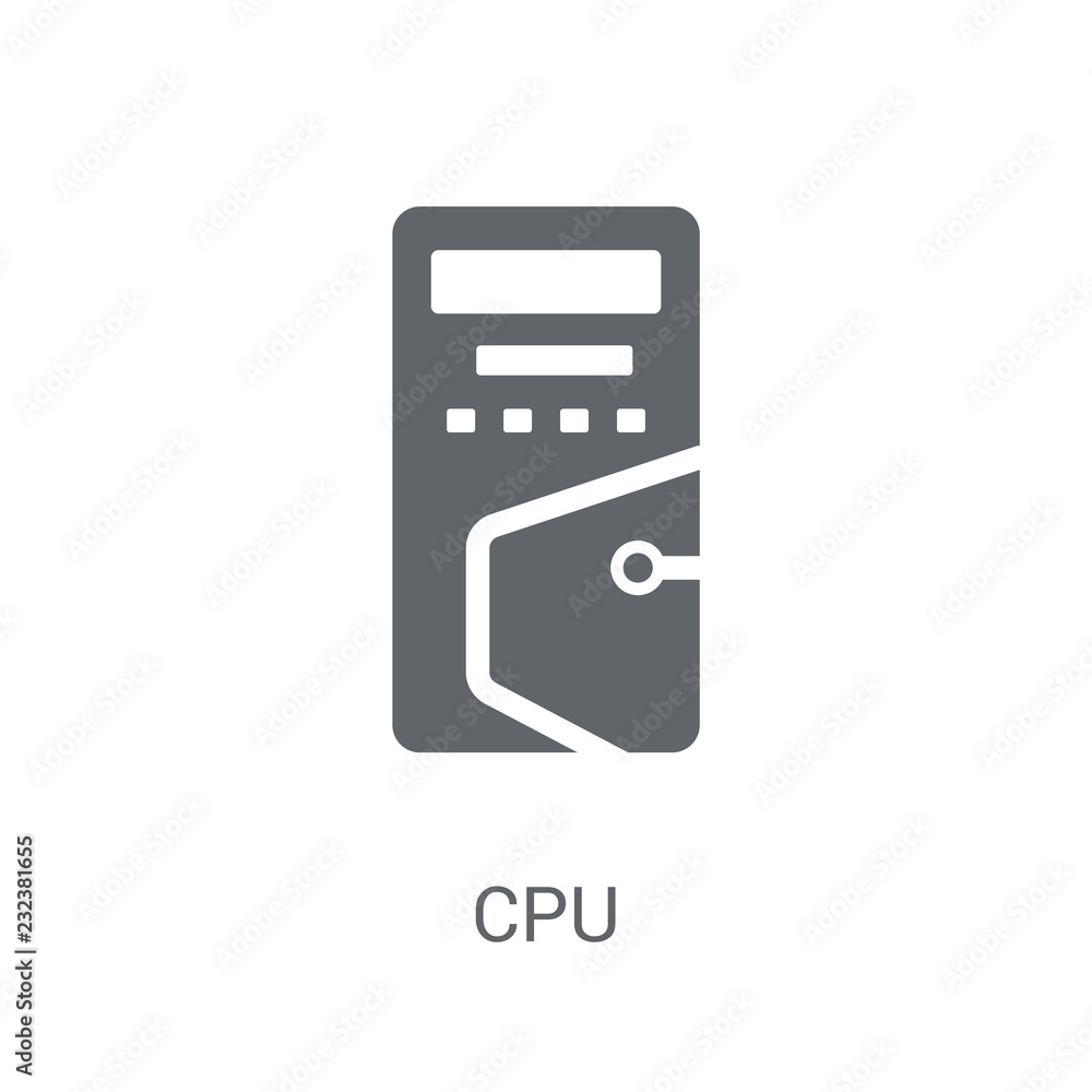 Poster cpu icon. trendy cpu logo concept on white background from artificial intelligence collection