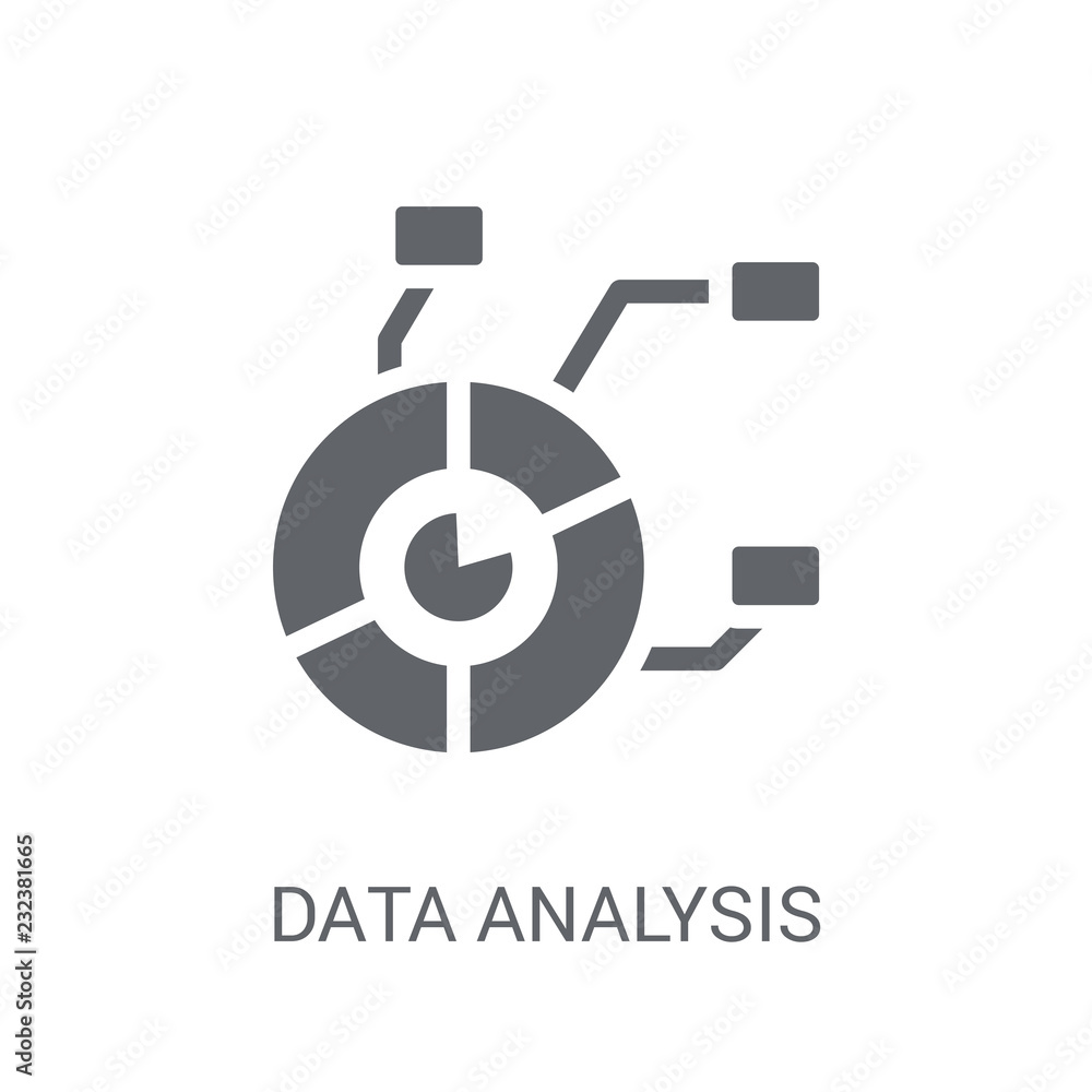 Poster data analysis icon. trendy data analysis logo concept on white background from artificial intelligen