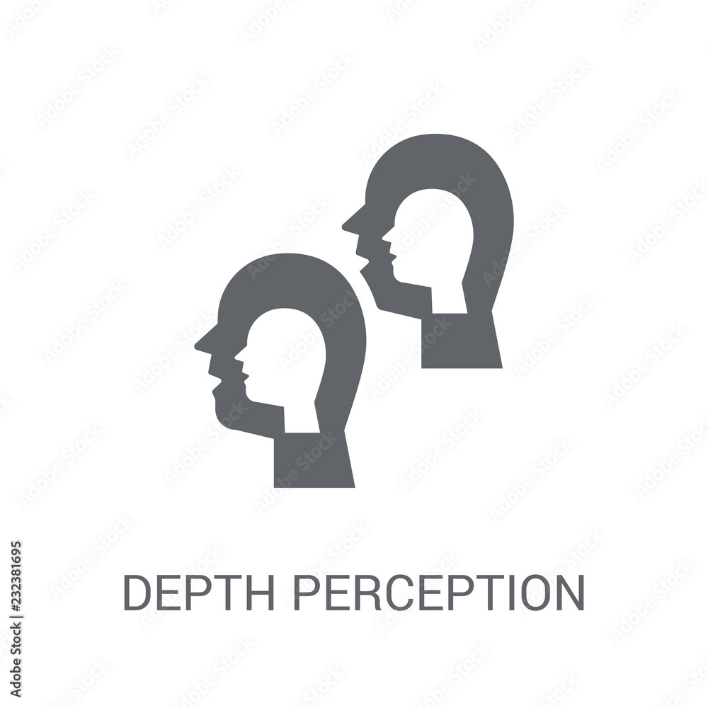 Poster depth perception icon. trendy depth perception logo concept on white background from artificial inte