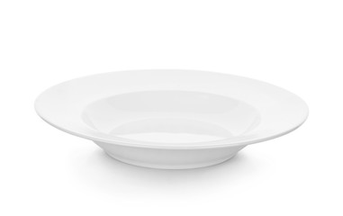 white plate on white background