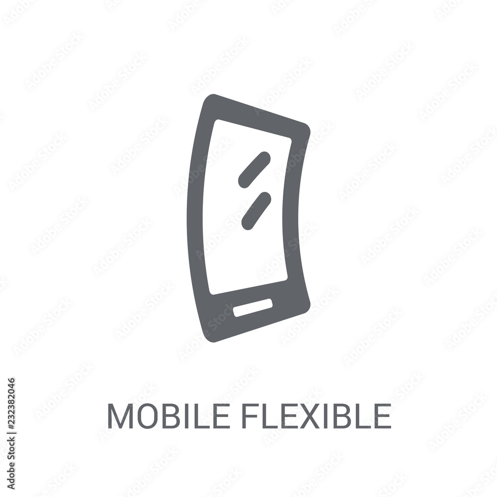 Poster mobile flexible display icon. trendy mobile flexible display logo concept on white background from a