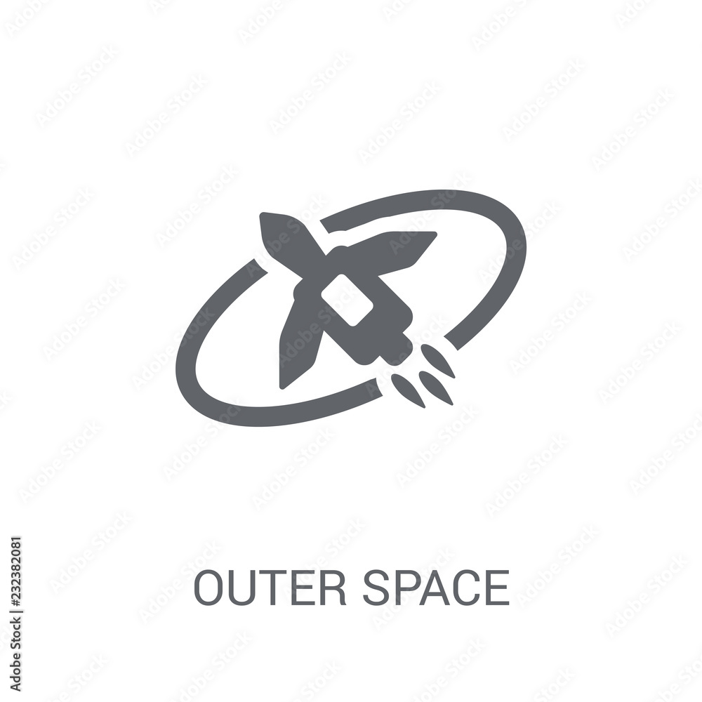 Poster outer space icon. trendy outer space logo concept on white background from artificial intelligence c