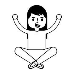 little girl stretching her arms