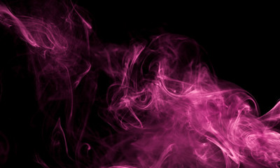 Fototapeta na wymiar Purple smoke on black background