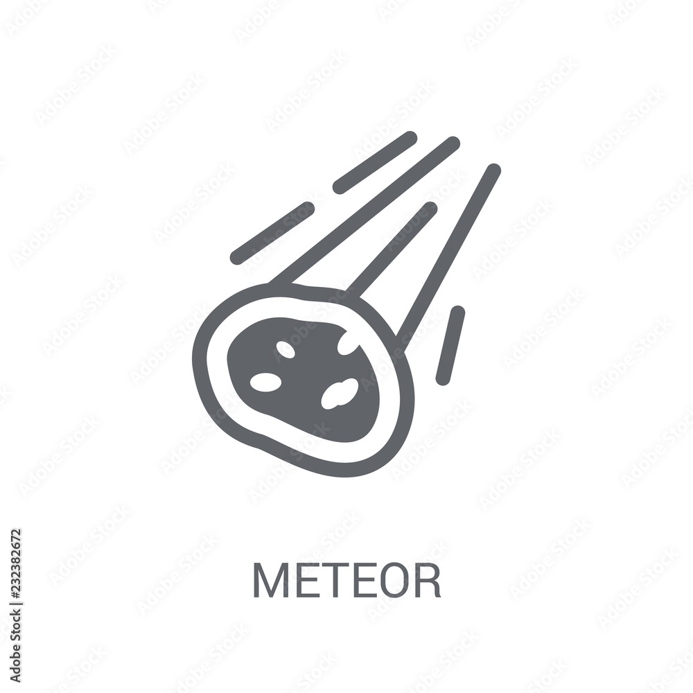 Poster meteor icon. trendy meteor logo concept on white background from astronomy collection