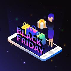 Black Friday sale isometry background