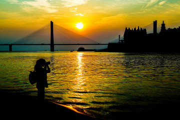 Fototapeta premium sunset at the sea