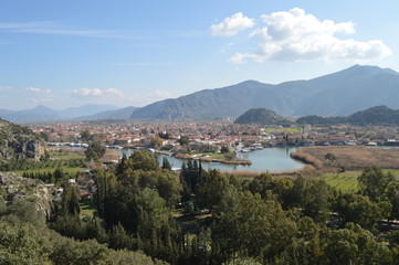 Fototapeta na wymiar view of a village in bursa
