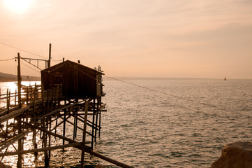 Fototapeta na wymiar pier on stilts for fishermen