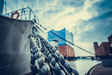 old ship in port