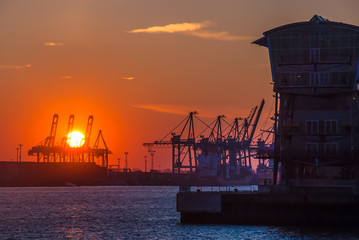 Hafen, Hamburg, Sunset