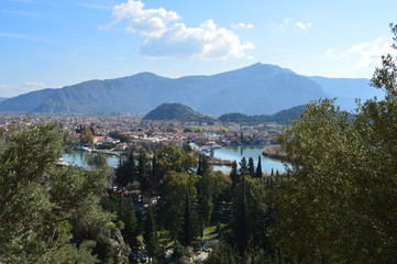 Fototapeta na wymiar view of a village in bursa