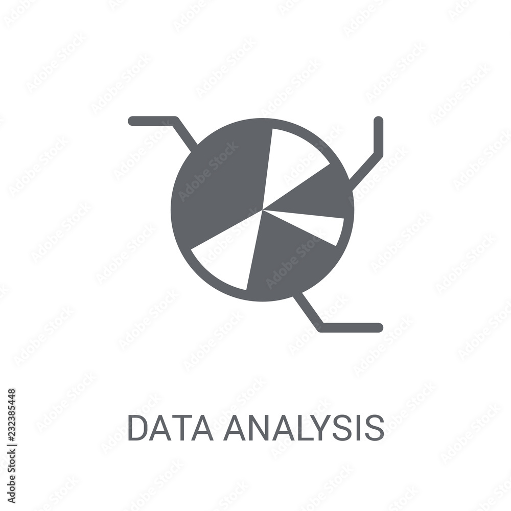 Poster data analysis pie chart icon. trendy data analysis pie chart logo concept on white background from b