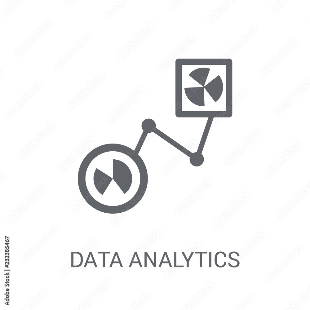 Poster data analytics flow icon. trendy data analytics flow logo concept on white background from business 