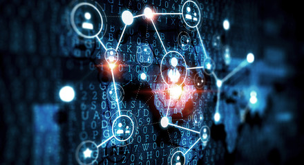 Social communication and networking. Mixed media