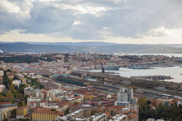 Fototapeta na wymiar View of marina from top hill view.