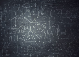 Chalkboard with formulas