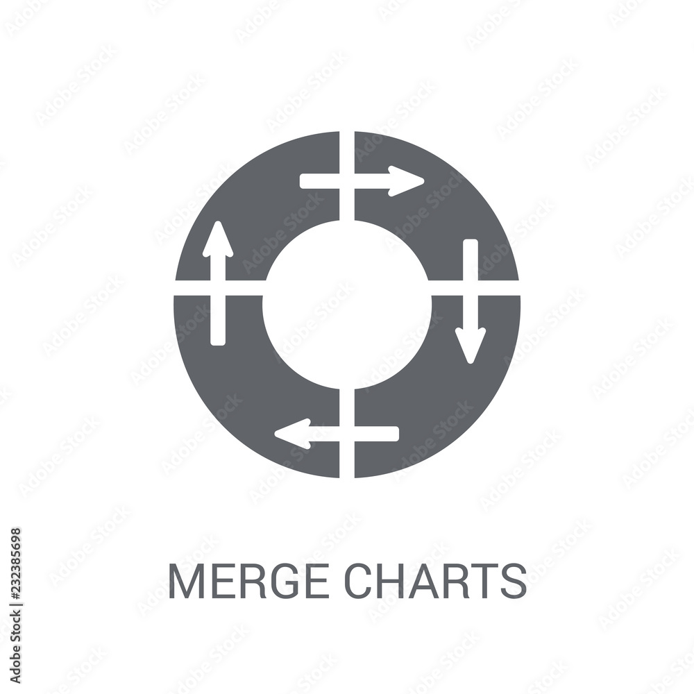 Poster merge charts icon. trendy merge charts logo concept on white background from business and analytics 