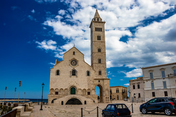 The beautiful Romanesque Cathedral Basilica of San Nicola Pellegrino, in Trani. Construction in...