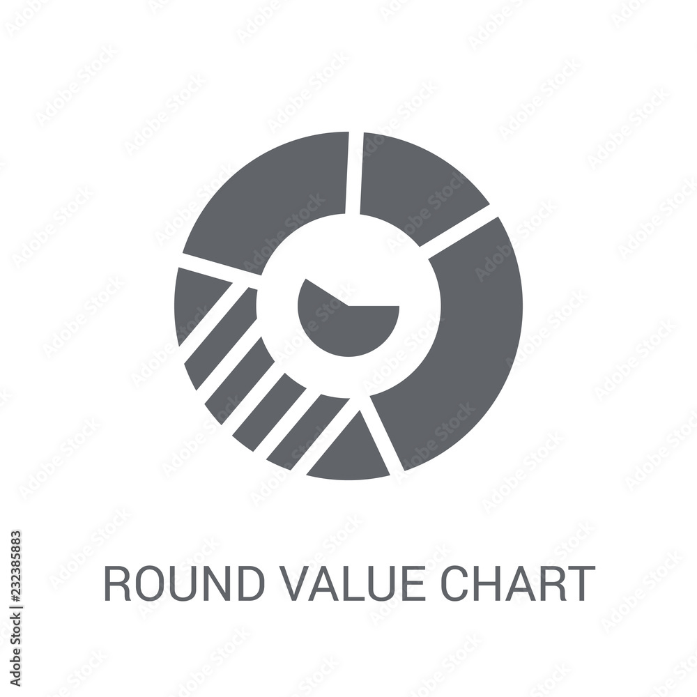 Poster round value chart icon. trendy round value chart logo concept on white background from business and 