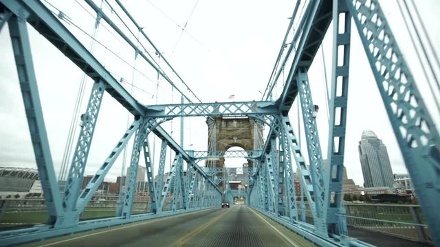 Driving over bridge