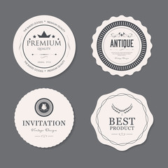 set of vintage label old fashion badge. banner illustration vector.