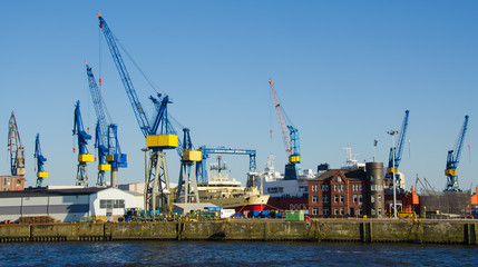 Hafen, Hamburg, Elbe, Krane