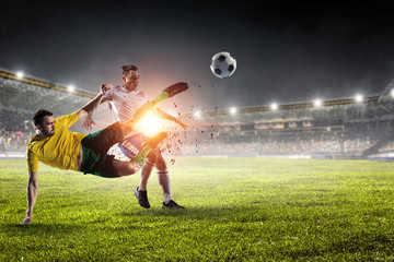 Obraz na płótnie Canvas Football hottest moments. Mixed media