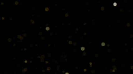 Gold abstract bokeh lights background. 3D Animation.