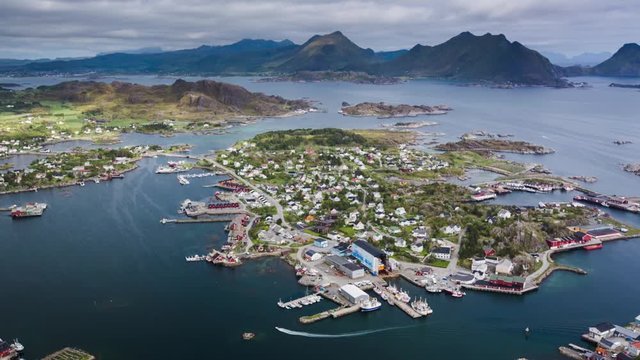 The fishing town of Ballstad, Lofoten islands, Norway.
