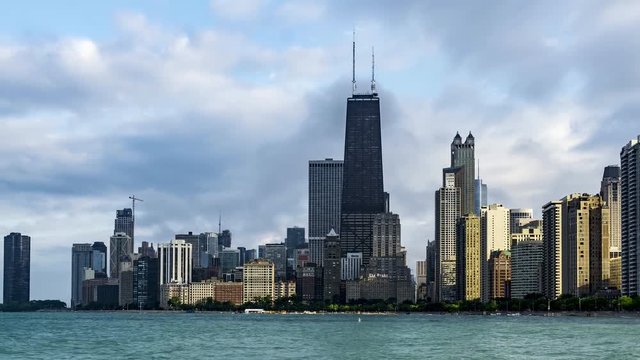 Time Lapse of the Chicago Skyline in the Afternoon (zoom out) in 4K